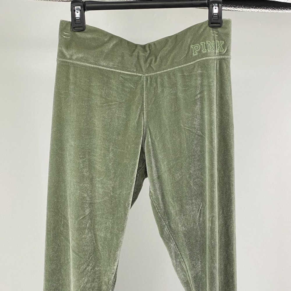 NWOT Pink Victoria's Secret Green Velour Leggings - Picture 5 of 9